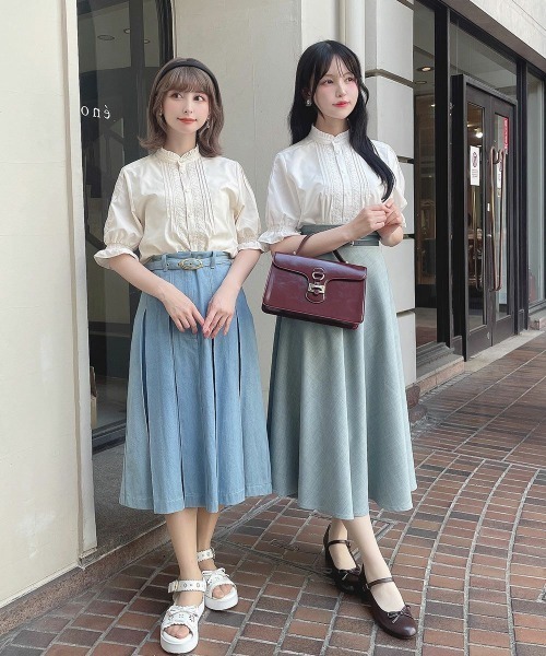 F i.n.t（フィント）の「レースピンタック使い半袖ブラウス/ fint　フィント　夏服（シャツ/ブラウス・レディース・ライトベージュ/オフホワイト・FREE）」の4枚目の写真