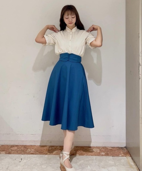 【洗える】レースピンタック使い半袖ブラウス セール】レースピンタック使い半袖ブラウス/ fint フィント 夏服