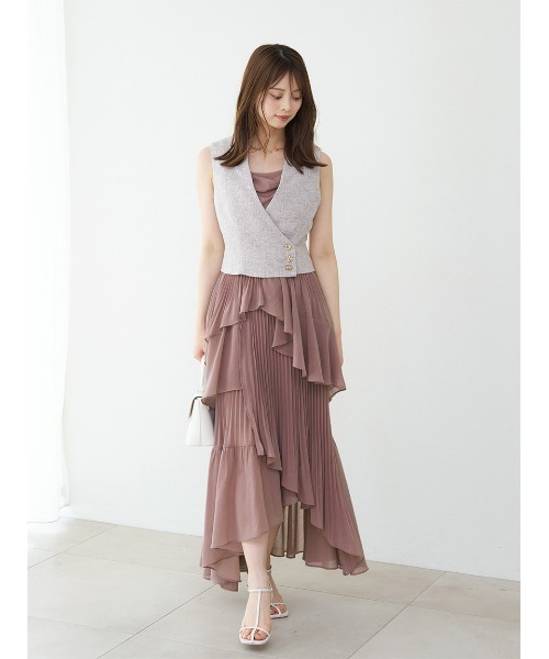 アシメントリーティアードキャミワンピース（ワンピース