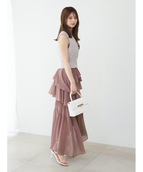 新作新品タグ付き　スナイデル♡ アシメントリーティアードキャミワンピース アシメントリーティアードキャミワンピース(マキシ・ロング