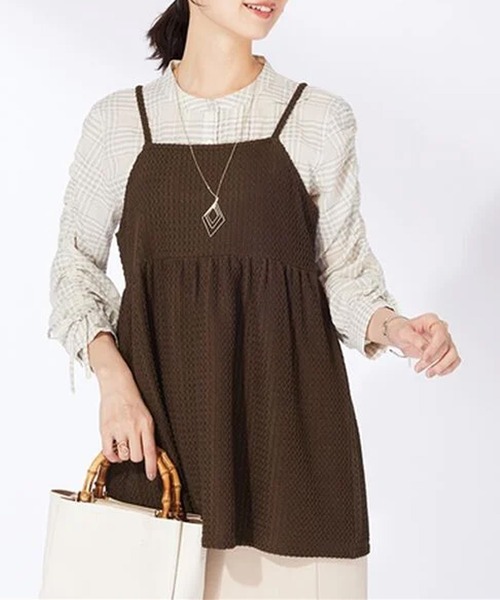 BELLUNA PLUS(ベルーナ)の「ジャカード素材ペプラムビスチェ(キャミソール・レディース・ブラック/ブラウン・X-LARGE/LARGE/MEDIUM)」の11枚目の写真