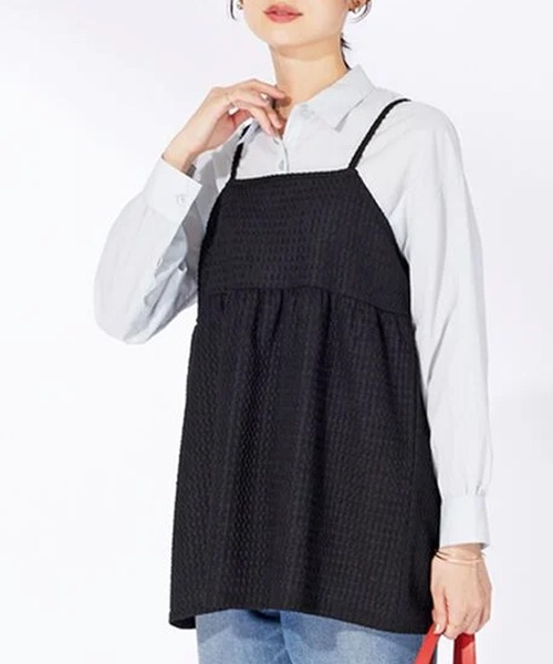BELLUNA PLUS(ベルーナ)の「ジャカード素材ペプラムビスチェ(キャミソール・レディース・ブラック/ブラウン・X-LARGE/LARGE/MEDIUM)」の4枚目の写真