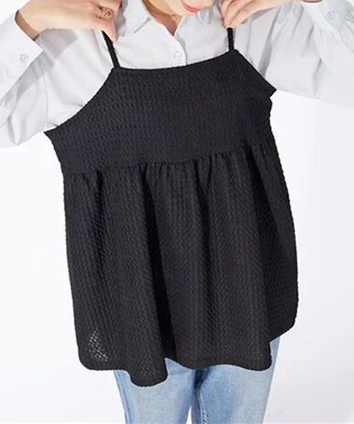 BELLUNA PLUS(ベルーナ)の「ジャカード素材ペプラムビスチェ(キャミソール・レディース・ブラック/ブラウン・X-LARGE/LARGE/MEDIUM)」の5枚目の写真
