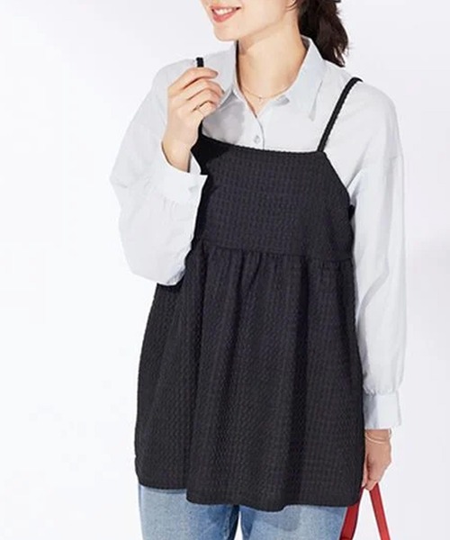 BELLUNA PLUS(ベルーナ)の「ジャカード素材ペプラムビスチェ(キャミソール・レディース・ブラック/ブラウン・X-LARGE/LARGE/MEDIUM)」の6枚目の写真