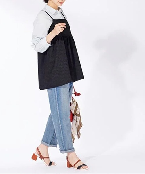 BELLUNA PLUS(ベルーナ)の「ジャカード素材ペプラムビスチェ(キャミソール・レディース・ブラック/ブラウン・X-LARGE/LARGE/MEDIUM)」の8枚目の写真