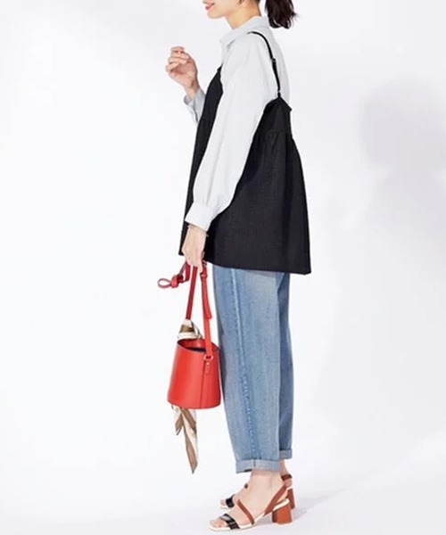 BELLUNA PLUS(ベルーナ)の「ジャカード素材ペプラムビスチェ(キャミソール・レディース・ブラック/ブラウン・X-LARGE/LARGE/MEDIUM)」の9枚目の写真
