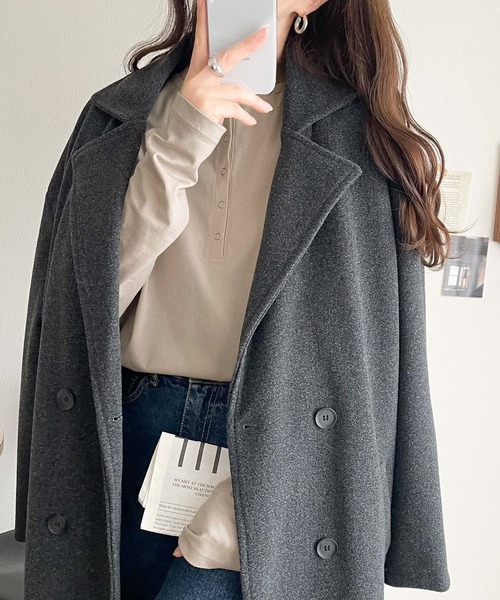 classicalelf(クラシカルエルフ)の「シンプルだからこそ、こだわりたい。シルケット加工ドット釦ヘンリーTシャツ(長袖)(Tシャツ/カットソー・レディース・オフホワイト/ブラック系その他/チャコール/ベージュ/ホワイト系その他/ブラック・MEDIUM/LARGE/X-LARGE/SMALL)」の19枚目の写真