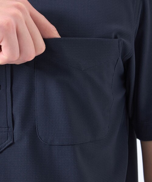 MACKINTOSH PHILOSOPHY（ﾏｯｷﾝﾄｯｼｭ ﾌｨﾛｿﾌｨｰ）の「【TROTTER with FREEZE TECH】トロッター ボタンダウンポロシャツ　氷撃プリントトリコット（ポロシャツ・メンズ・ホワイト/ダークネイビー・40/38）」の6枚目の写真