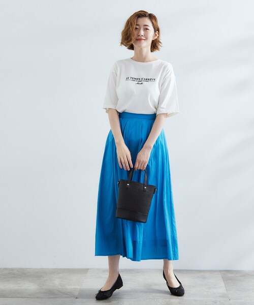 grove（グローブ）の「【UVカット/二の腕カバー】ハーフスリーブロゴTシャツ（Tシャツ/カットソー・レディース・オフホワイト/ライトベージュ/グレー系その他/ホワイト系3・02/03/04/01/05）」の12枚目の写真