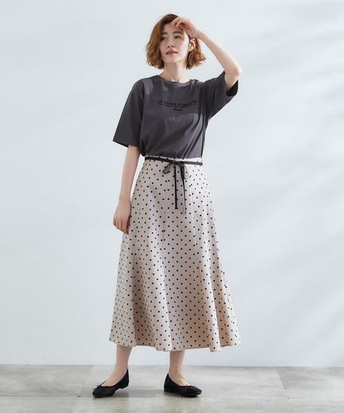 grove（グローブ）の「【UVカット/二の腕カバー】ハーフスリーブロゴTシャツ（Tシャツ/カットソー・レディース・オフホワイト/ライトベージュ/グレー系その他/ホワイト系3・02/03/04/01/05）」の16枚目の写真