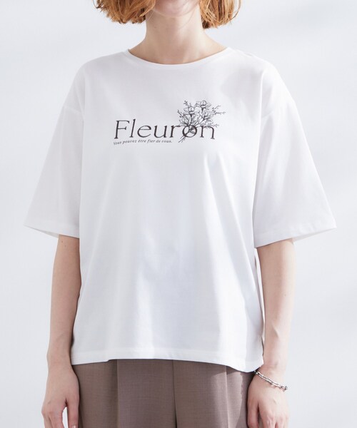 grove（グローブ）の「【UVカット/二の腕カバー】ハーフスリーブロゴTシャツ（Tシャツ/カットソー・レディース・オフホワイト/ライトベージュ/グレー系その他/ホワイト系3・02/03/04/01/05）」の19枚目の写真