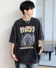 EFFECTION（エフェクション）の「【neos】ビッグシルエット ビンテージ ピグメント ロック バンド風 Tシャツ（Tシャツ/カットソー）」