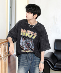 EFFECTION（エフェクション）の「【neos】ビッグシルエット ビンテージ ピグメント ロック バンド風 Tシャツ（Tシャツ/カットソー）」