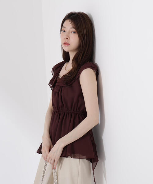 PROPORTION BODY DRESSING（プロポーションボディドレッシング）の「＜ウォッシャブル＞フリルギャザーブラウス / 1215210708（シャツ/ブラウス・レディース・ブラウン/カーキ/ブラック・FREE）」の20枚目の写真