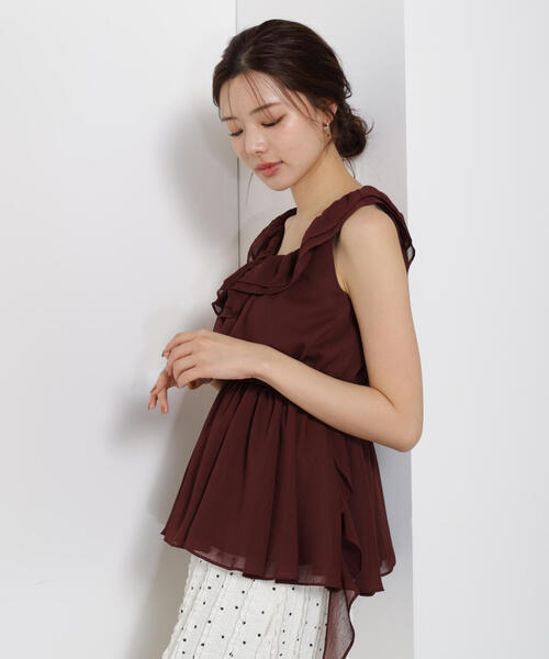 PROPORTION BODY DRESSING（プロポーションボディドレッシング）の「＜ウォッシャブル＞フリルギャザーブラウス / 1215210708（シャツ/ブラウス・レディース・ブラウン/カーキ/ブラック・FREE）」の12枚目の写真