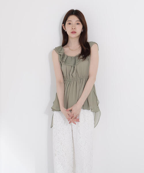 PROPORTION BODY DRESSING（プロポーションボディドレッシング）の「＜ウォッシャブル＞フリルギャザーブラウス / 1215210708（シャツ/ブラウス・レディース・ブラウン/カーキ/ブラック・FREE）」の10枚目の写真