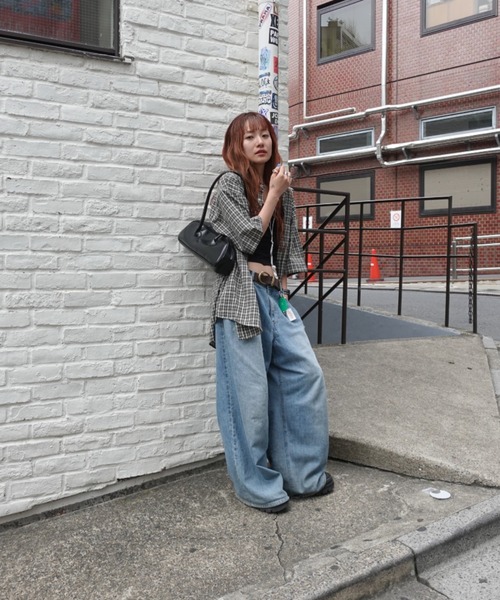 TEEN BOOP（ティーンブープ）の「VintageハーフスリーブチェックSH（シャツ/ブラウス・レディース・ブラック/ブルー・FREE）」の8枚目の写真