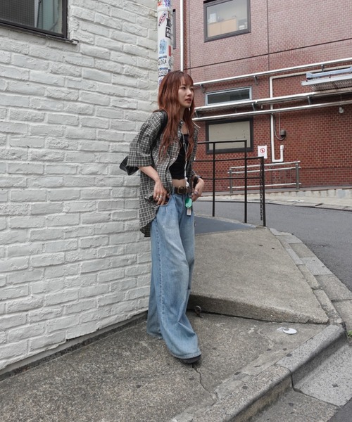 TEEN BOOP（ティーンブープ）の「VintageハーフスリーブチェックSH（シャツ/ブラウス・レディース・ブラック/ブルー・FREE）」の9枚目の写真