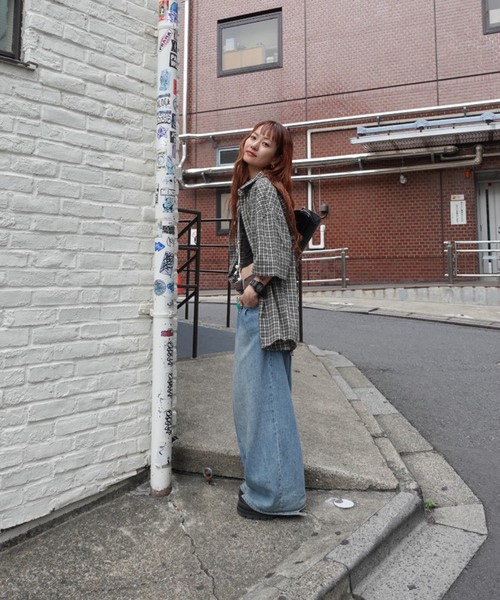 TEEN BOOP（ティーンブープ）の「VintageハーフスリーブチェックSH（シャツ/ブラウス・レディース・ブラック/ブルー・FREE）」の10枚目の写真