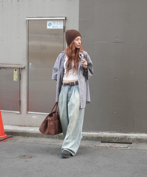 TEEN BOOP（ティーンブープ）の「VintageハーフスリーブチェックSH（シャツ/ブラウス・レディース・ブラック/ブルー・FREE）」の18枚目の写真