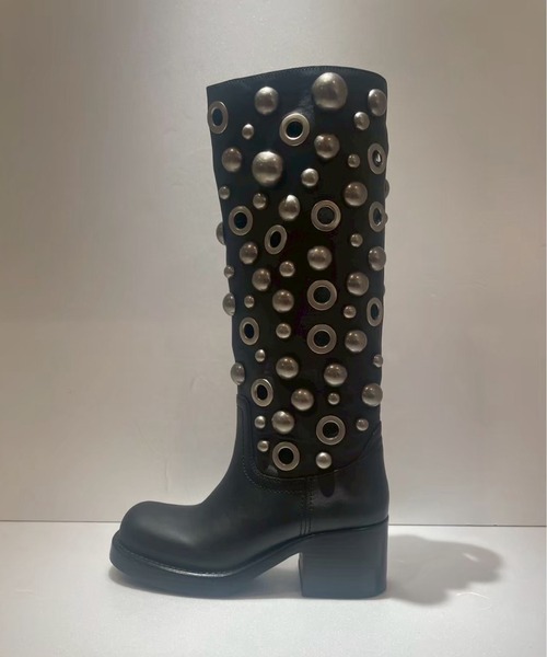 Jeffrey Campbell スタッズミドルブーツ ブラック 37 Jeffrey Campbell スタッズミドルブーツ ブラック 37 レディース