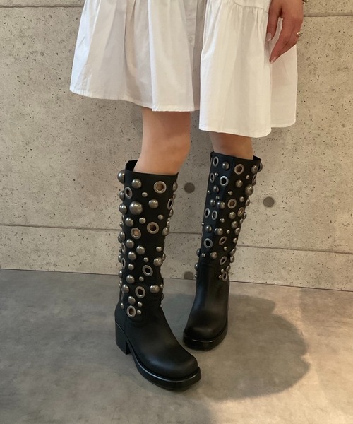 靴 archive 80s ring boots 撥水加工】HIROKO KOSHINO FEMME グラスファイバー配合ソール
