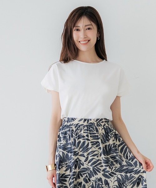 coca(coca)(コカ)の「シルキータッチバルーンスリーブトップス(Tシャツ/カットソー・レディース・ホワイト/ブラック・S/M/L)」の9枚目の写真