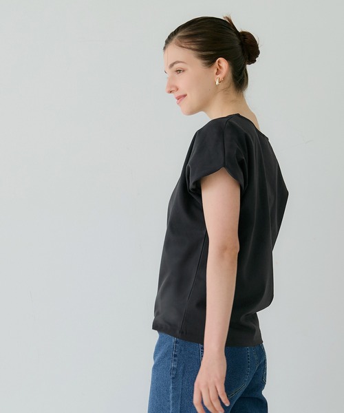 coca(coca)(コカ)の「シルキータッチバルーンスリーブトップス(Tシャツ/カットソー・レディース・ホワイト/ブラック・S/M/L)」の11枚目の写真
