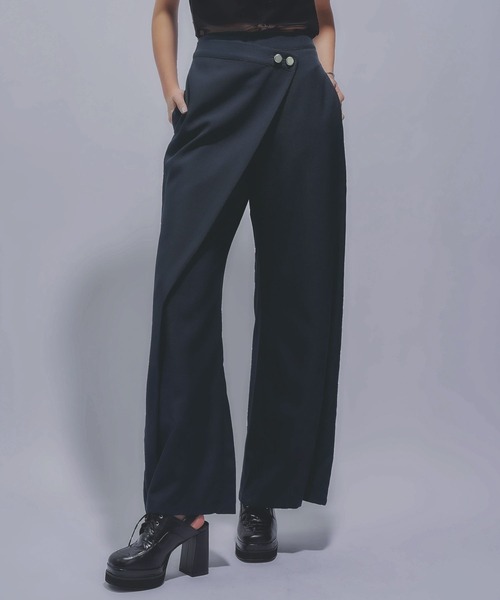 HARE（ハレ）の「メタルボタンラップパンツ(HARE)（その他パンツ・レディース・ブルー/チャコールグレー・FREE）」の2枚目の写真