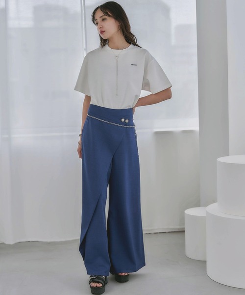 HARE（ハレ）の「メタルボタンラップパンツ(HARE)（その他パンツ・レディース・ブルー/チャコールグレー・FREE）」の7枚目の写真