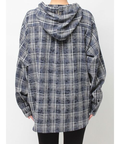 GYDA(ジェイダ)の「GG drawstringフードチェックシャツ(シャツ/ブラウス・レディース・ブラック/ネイビー/ベージュ・FREE)」の19枚目の写真