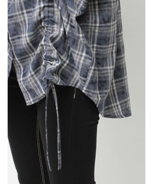 GYDA(ジェイダ)の「GG drawstringフードチェックシャツ(シャツ/ブラウス・レディース・ブラック/ネイビー/ベージュ・FREE)」の22枚目の写真