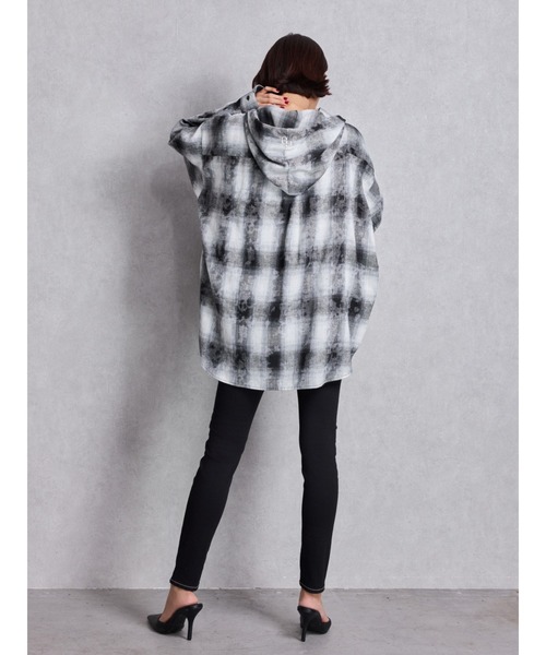 セール】GG drawstringフードチェックシャツ（シャツ/ブラウス）｜GYDA