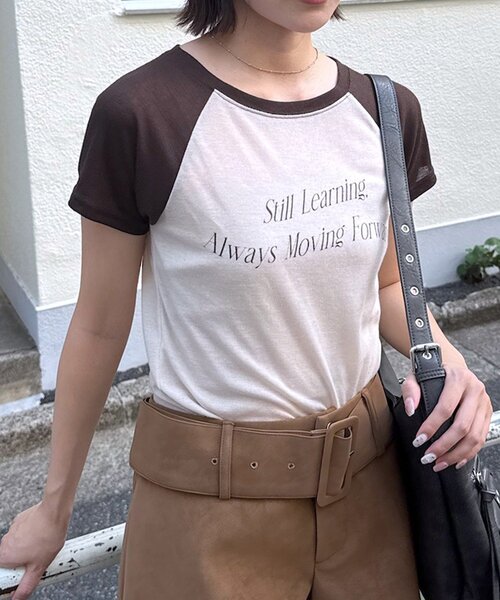 セール】[mline]シアーロゴT（Tシャツ/カットソー）｜mline
