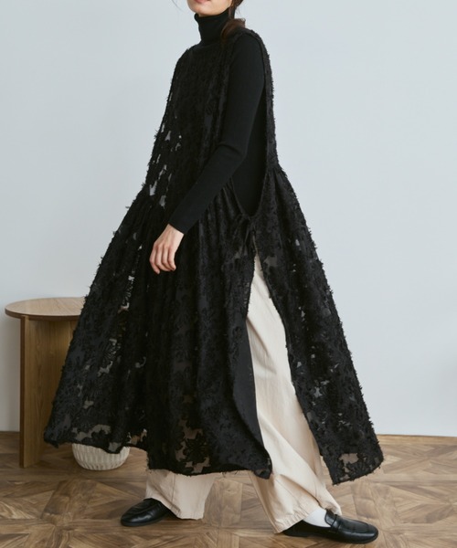 セール】フェザーサイドリボンジレワンピース（ワンピース）｜Libra