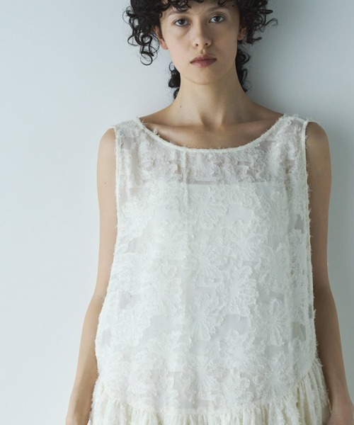 Libra Cue（リブラ キュー）の「フェザーサイドリボンジレワンピース（ワンピース・レディース・アイボリー/ブラック・FREE）」の18枚目の写真