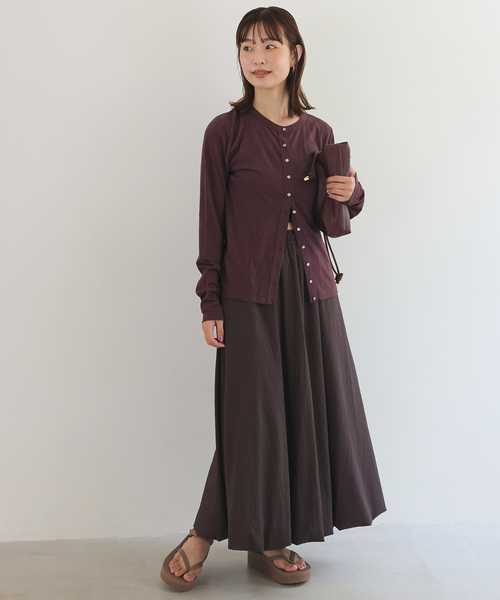 シアー天竺 クルーネックカーディガン（Tシャツ/カットソー）｜SLOBE