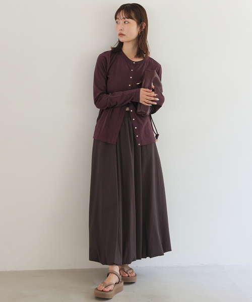 シアー天竺 クルーネックカーディガン（Tシャツ/カットソー