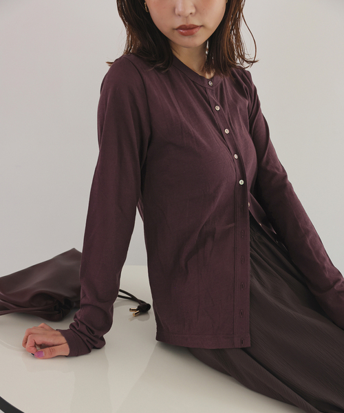 シアー天竺 クルーネックカーディガン（Tシャツ/カットソー