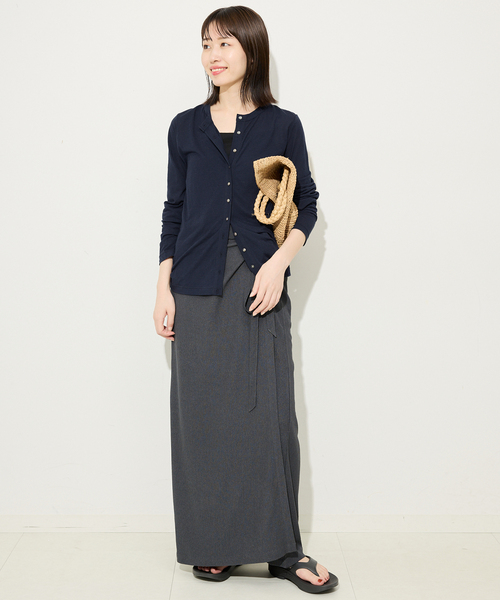 シアー天竺 クルーネックカーディガン（Tシャツ/カットソー