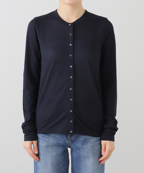 シアー天竺 クルーネックカーディガン（Tシャツ/カットソー）｜SLOBE