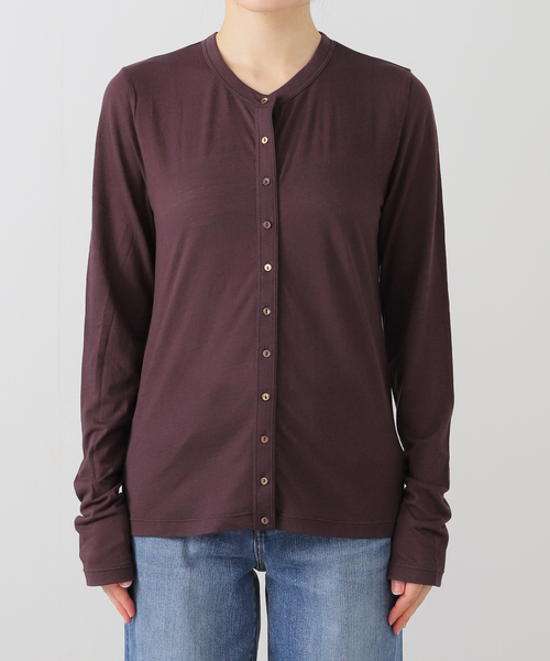 シアー天竺 クルーネックカーディガン（Tシャツ/カットソー