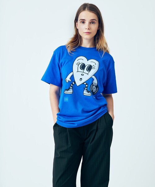 bonjour records（ボンジュールレコーズ）の「【chocomoo×bonjour records】 Don't Touch君 Tee Ver.1（Tシャツ/カットソー・レディース・ホワイト/ブラック/ブルー系その他4・FREE）」の14枚目の写真