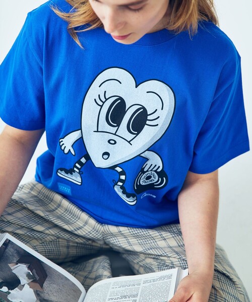 bonjour records（ボンジュールレコーズ）の「【chocomoo×bonjour records】 Don't Touch君 Tee Ver.1（Tシャツ/カットソー・レディース・ホワイト/ブラック/ブルー系その他4・FREE）」の18枚目の写真