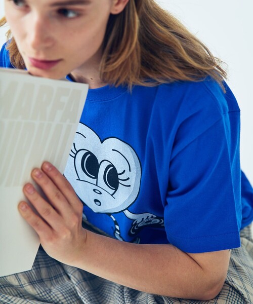 bonjour records（ボンジュールレコーズ）の「【chocomoo×bonjour records】 Don't Touch君 Tee Ver.1（Tシャツ/カットソー・レディース・ホワイト/ブラック/ブルー系その他4・FREE）」の19枚目の写真