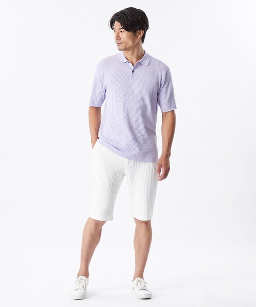 EPOCA UOMO(エポカウォモ)の「アセテートニットショートパンツ(その他パンツ・メンズ・ホワイト/ブラック・46/48)」の3枚目の写真