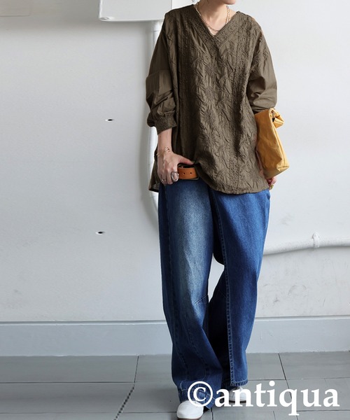 antiqua(アンティカ)の「刺繍ブラウス(シャツ/ブラウス・レディース・ブラウン系その他/オフホワイト/ブラック・ONESIZE)」の15枚目の写真