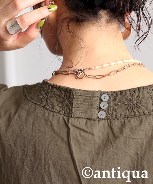 antiqua(アンティカ)の「刺繍ブラウス(シャツ/ブラウス・レディース・ブラウン系その他/オフホワイト/ブラック・ONESIZE)」の17枚目の写真