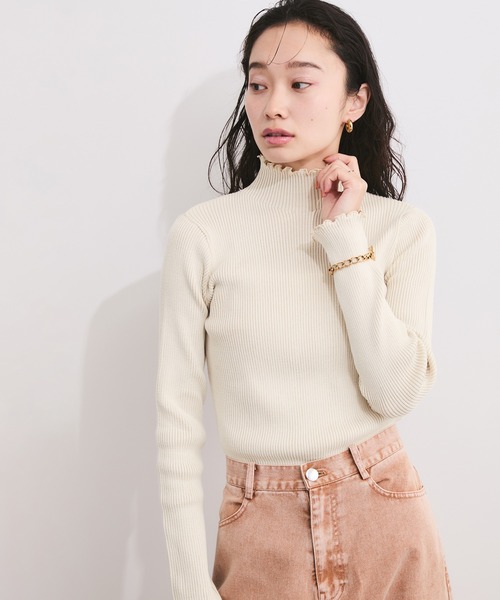 LE CERCLE par rope'（ルセルクルパーロペ）の「メランジタートルニットプルオーバー（ニット/セーター・レディース・レッド系/ブラウン系/ホワイト系/パープル系/グリーン系/ベージュ系/ブラック系・FREE）」の2枚目の写真