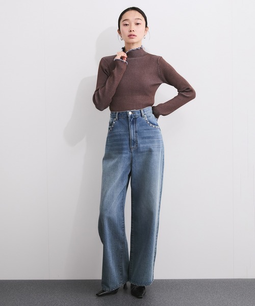 LE CERCLE par rope'（ルセルクルパーロペ）の「メランジタートルニットプルオーバー（ニット/セーター・レディース・レッド系/ブラウン系/ホワイト系/パープル系/グリーン系/ベージュ系/ブラック系・FREE）」の14枚目の写真